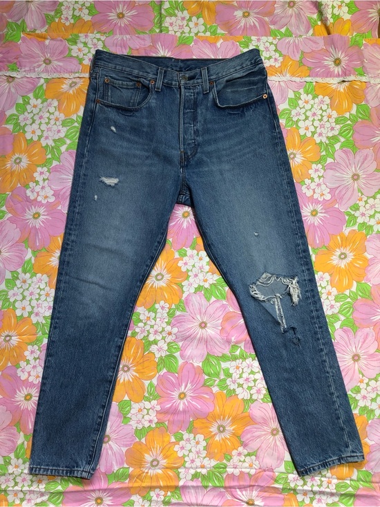 Levi's Denim - Levi's Premium 501 S 30x28 Skinny Jeans Distressed Button Fly